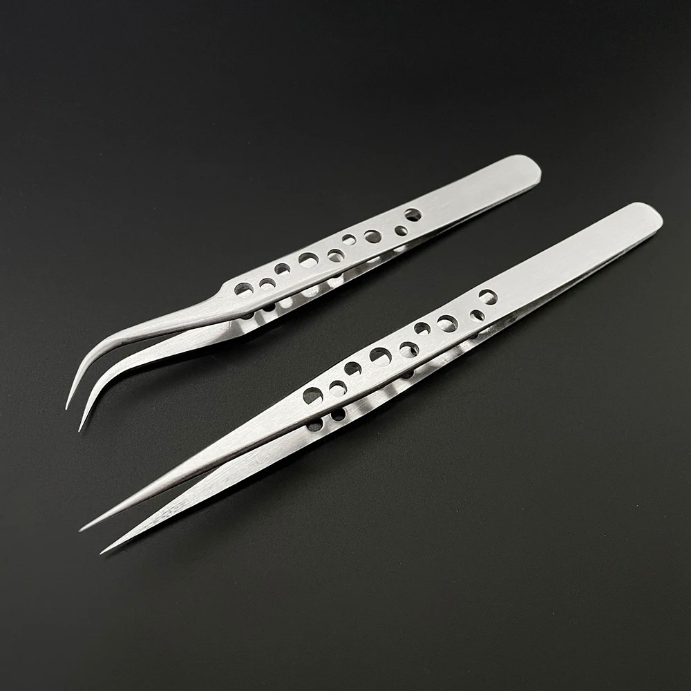 Electronics Repair Tool Kit - Industrial Tweezers Electronics Anti-static Curved Straight