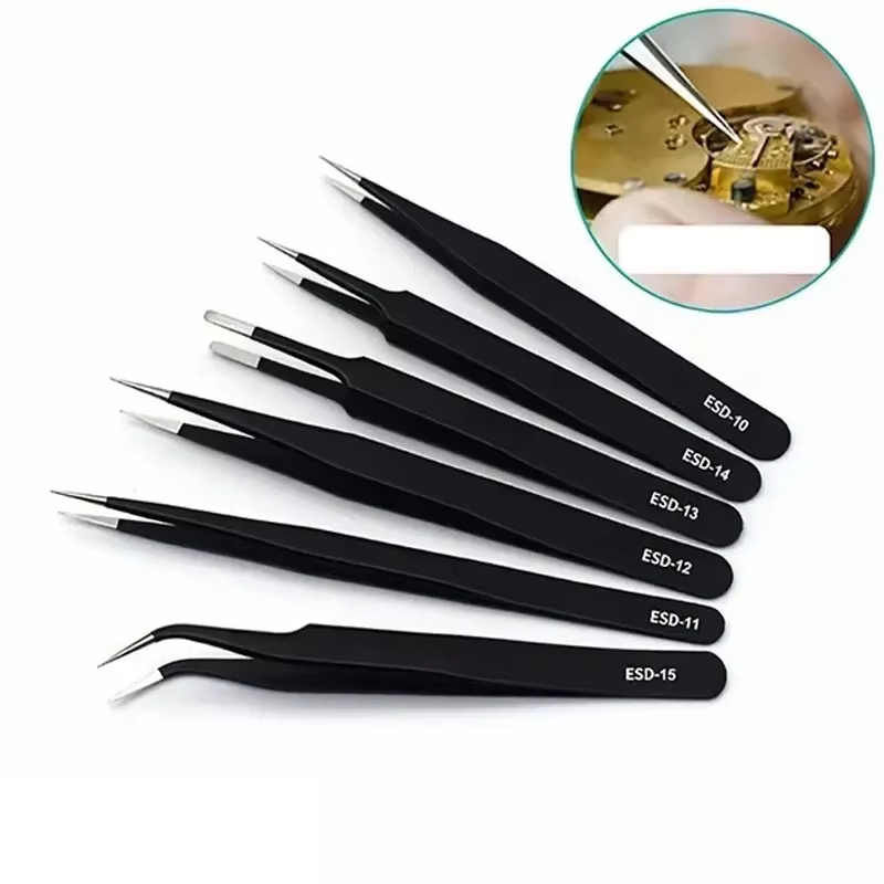 Electronics Repair Tool Kit - Precision Tweezers Set ESD Anti-Static Repair