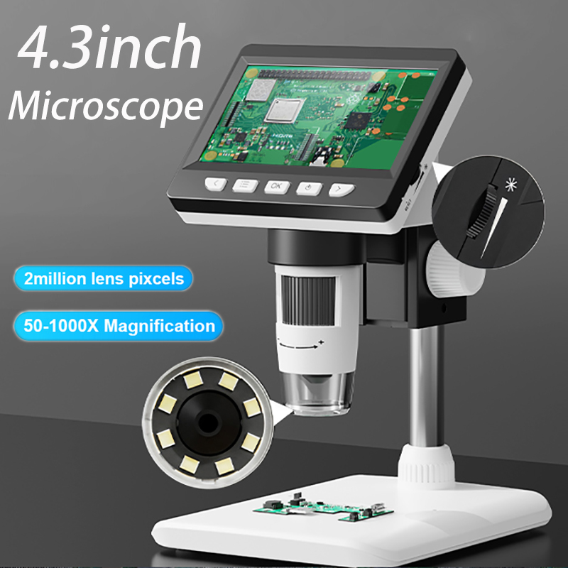 Electronics Repair Microscope - Digital Microscope with 4.3inch IPS Screen