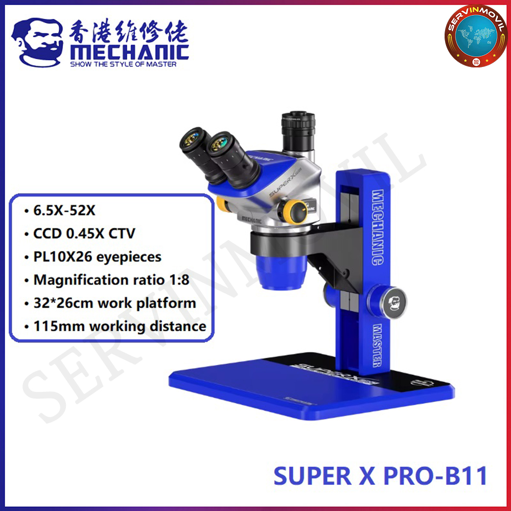 Electronics Repair Microscope - MECHANIC SUPER X PRO-B11 Trinocular Stereo