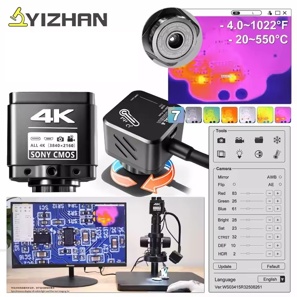 Electronics Repair Microscope - YIZHAN Thermal Imager 256*192 Pixels 4k