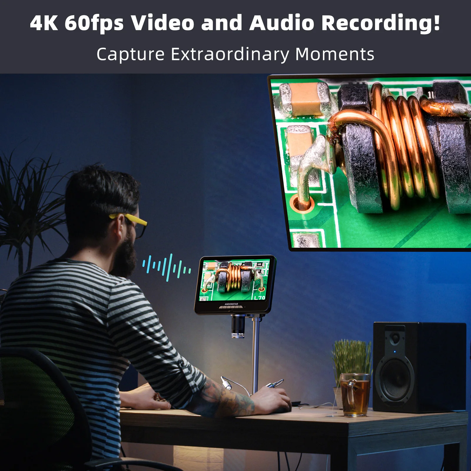 Andonstar AD210S-Pro 4K 60FPS  - đánh giá và giá Electronics Repair Microscope
