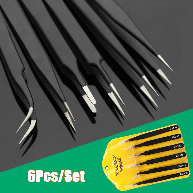 6pcs Precision Long Tweezers S - đánh giá và giá Electronics Repair Tool Kit