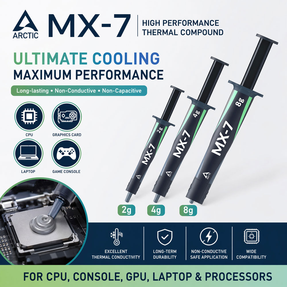 ARCTIC MX-7 4G 8G 2G Ultimate  - đánh giá và giá Thermal Paste Cpu