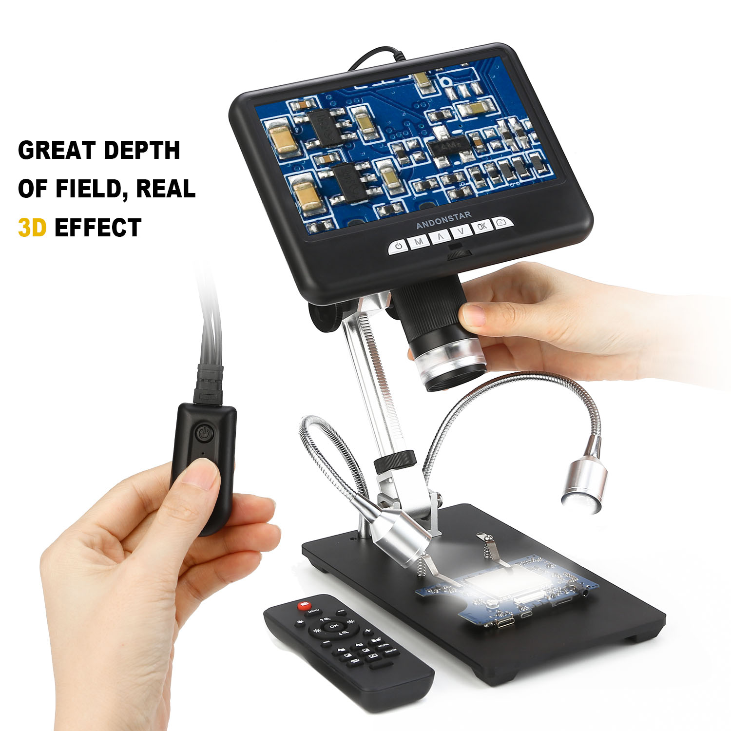 Andonstar Nóng Màn Hình LCD 7  - đánh giá và giá Electronics Repair Microscope